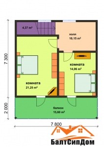 Дом из СИП панелей - план 2 этажа