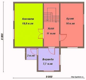 План первого этажа дома. Проект СИП-45