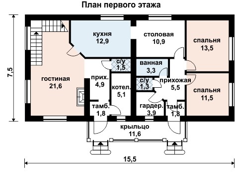 Дом на двух хозяев план первого этажа