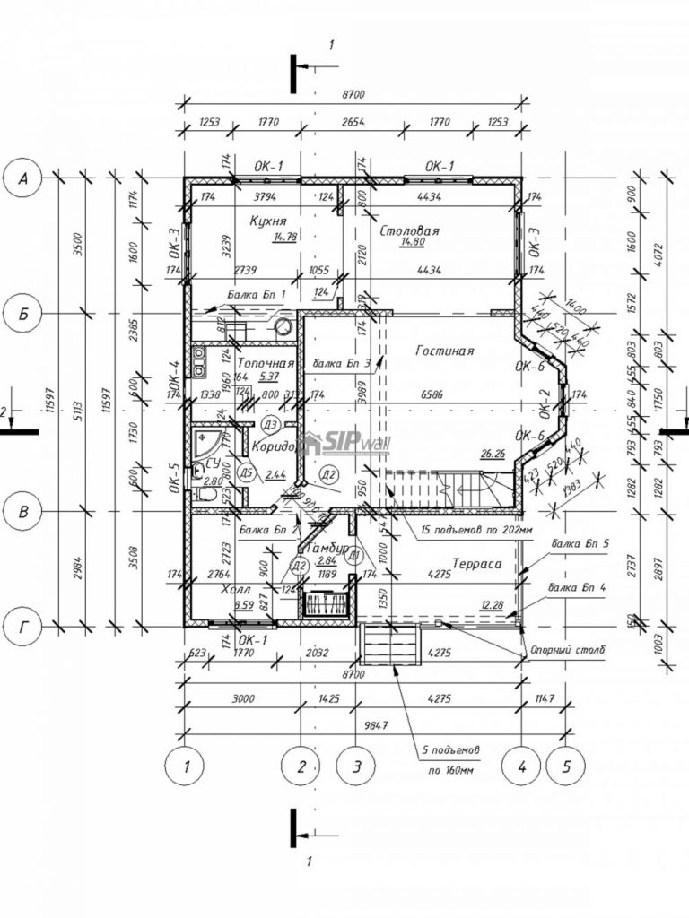 Проект дома “Ястреб” план этажа