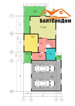 Дом из Сип панелей - план 1 этажа